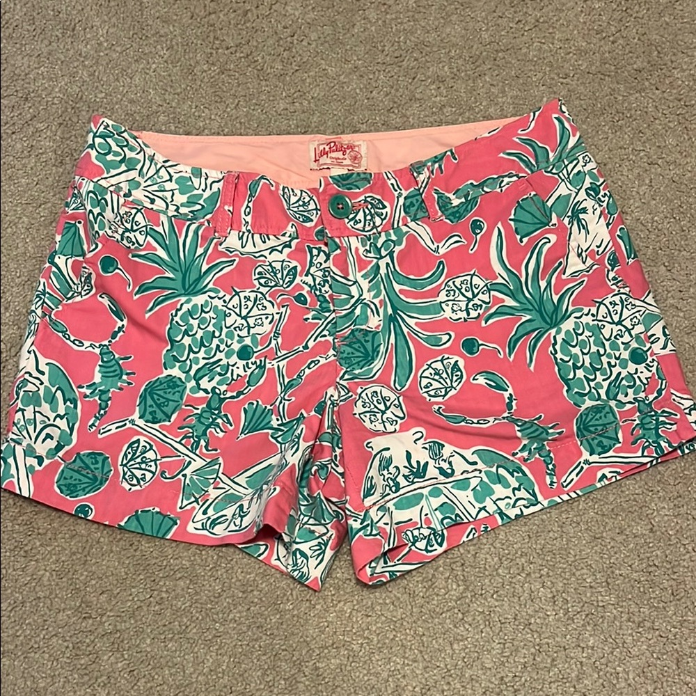 Lilly Pulitzer Pink and Green Women's Shorts